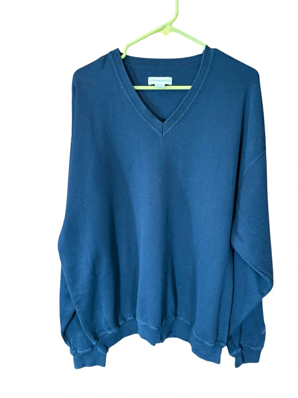 Cutter & Buck Men's V-Neck Sweater in Navy Blue